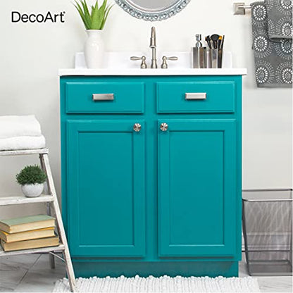 DecoArt Satin Enamels Acrylic Paint, 8 fl. oz Jar, Dark Denim (Pack of 1) - color: Dark Denim