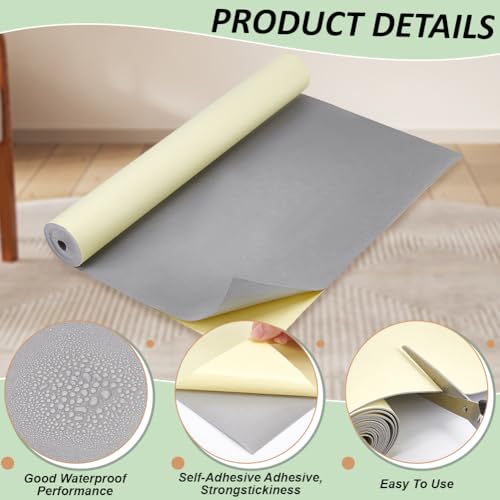 BENECREAT 78.7x15.7 Inch Light Grey Self-Adhesive EVA Foam Roll, 1mm Thick Sticky Upholstery Foam Sheets Craft Foam Sheet for Scrapbooking Crafts, Cosplay Model, Cushion Furniture - color: Light Grey