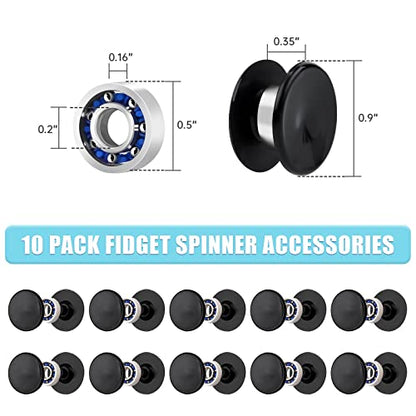 NiArt Fidget Spinner Silicone Resin Mold Kit, 5 Molds, 10 Bearings Set - size: 5 Molds (A) + 10 BLACK Bearings