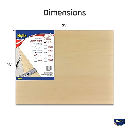 Maped Air-Tite - Wooden Drawing Board - Plain Edge - 16 x 21 inch | Lightweight Design for Sketching Outdoors - Premium Sanded Basswood Construction - Ideal for Artists and Students - size: 16” x 21”, style: Plain Edge