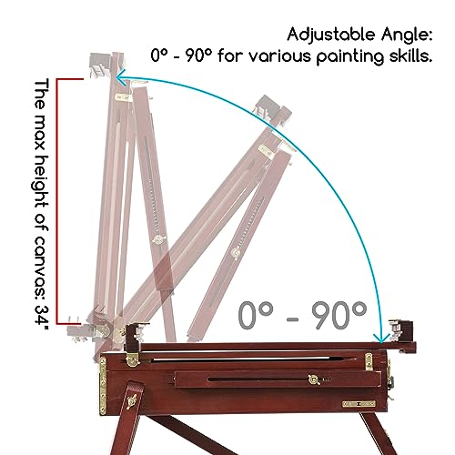 MEEDEN French Easel, Plein Air Easel, Art Easels for Painting Adult, Travel Easels,Portable Artist Easle for Outdoor Painting, Sketching, Display