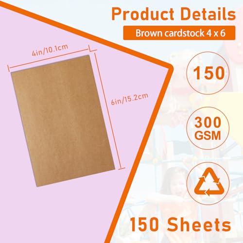 Guakicae 150 Sheets Brown Cardstock 5 x 7 Kraft Paper 110lb | Heavyweight Flat Card Stock Recipe Paper for Cards Making, Wedding Invitations, Greeting Cards, Birthday, Mailing - color: Brown, size: 5x7-150pcs