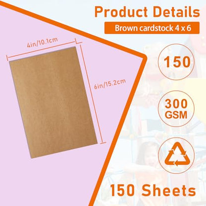 Guakicae 150 Sheets Brown Cardstock 5 x 7 Kraft Paper 110lb | Heavyweight Flat Card Stock Recipe Paper for Cards Making, Wedding Invitations, Greeting Cards, Birthday, Mailing - color: Brown, size: 5x7-150pcs
