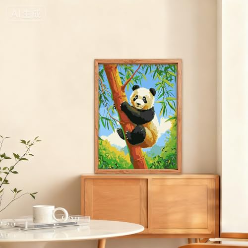 NAIMOER Panda Paint by Numbers Kits for Adults Beginner, Animals Color by Numbers on Canvas Painting Craft Kits for Adults Without Frame, Easy Paint DIY Acrylic for Home Wall Decor 12 X16 Inch - color: Panda