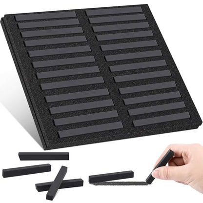 Watersay 24 Pcs Soft Pastel Drawing Chalk Set Square Sketch Chalk Non-toxic Artist Pastel Sticks for Professional Artists and Art Lovers(60 x 8 x 8 mm,Black) - color: Black, size: 1 Count (Pack of 24)