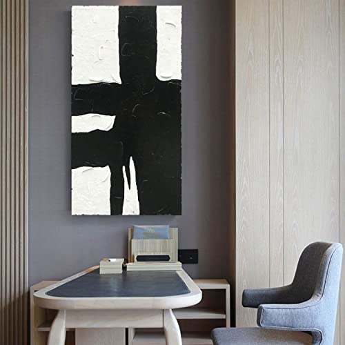 NANKAI Art Hand-drawn minimalist black and white abstract art oil painting - color: NKHB008