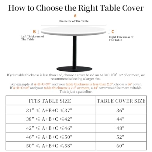 Round Tablecloth Stretch Round Fitted Tablecloth with Elastic, Boho Waterproof Table Cloth for 38"-42" Round Table, 44Inch - color: A-boho-1, size: 44" (Round)