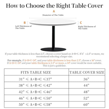 Round Tablecloth Stretch Round Fitted Tablecloth with Elastic, Boho Waterproof Table Cloth for 38"-42" Round Table, 44Inch - color: A-boho-1, size: 44" (Round)