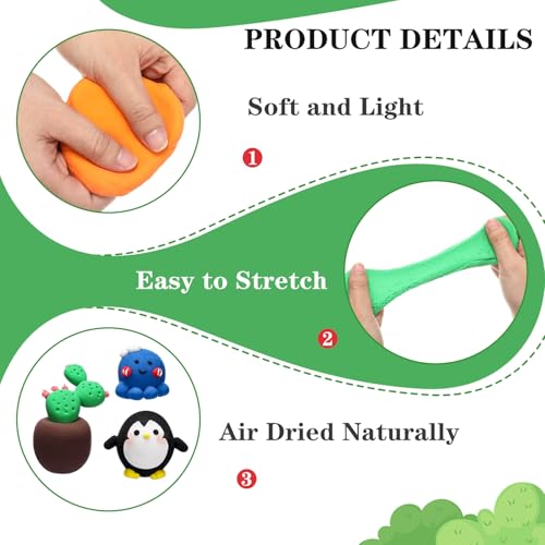 WinnerWhy 144 Pcs Total 76oz Air Dry Clay Soft Non-Toxic Molding Clay for DIY Arts Craft Sculpting Molding Projects Rewards Supplies(Multicolor) - color: Multicolor