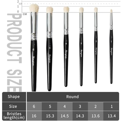 6 Pcs Detail Paint Brush Set | Copper Tube, Double-Wire Binding, Birch Wood Circular Grip for Oil, Watercolour, Acrylic & Digital Art - color: 6pcs Black Circular Brush Head Paintbrushes
