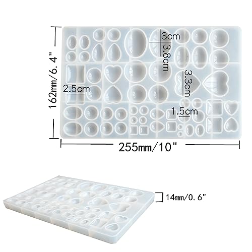 2 Pcs Gem Jewelry Casting Mold,Large | Resin Jewelry Casting Molds, for Making Earrings,Jewelry Making Crafting Projects - color: mix-large