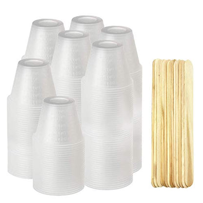 [400 Pack - 1oz] Epoxy Resin Mixing/Medicine Cups With 100 Bonus Mixing Sticks For Mixing Paint, Stain, Epoxy, And Resin - 1 Ounce (30ml) Graduated Plastic Cups (4 Sleeves) - EpoxyStix - size: 400ct with 100 Stir Sticks