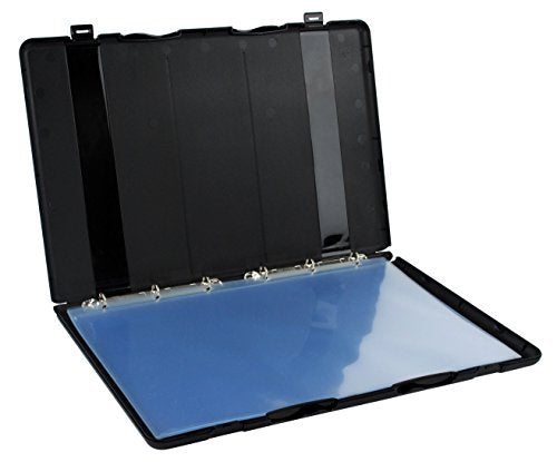 UniKeep 11x17 Large Format Presentation Binder Case with 10 Clear EnvyPak Page Protectors, Black Clamshell Portfolio Folder with 6 Metal Rings for Blueprints, Art, Schematics, and Posters, Made in USA
