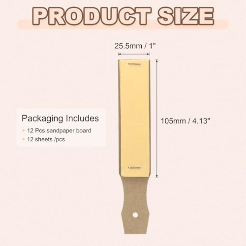 PATIKIL 12 Pcs Sandpaper Pencil Sharpener, Pencil Pointer Sharpening Sketch Drawing Tool with 12 Sheets for Art Supplies, Pastel Sticks, Drawing Crayons, Charcoal Pencil, Flat&Brown