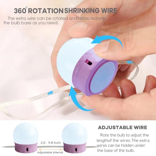 LED Vanity Lights for Mirror Makeup Lighting,Stick On,Bright - color: Pink