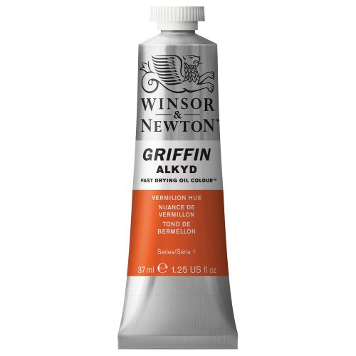 Winsor & Newton Griffin Alkyd Fast Drying Oil Paint, Vermilion Hue | Fast-Drying Oil Paint, Ideal for Thick Impasto Techniques & Underpainting, Slightly More Fluid than Traditional Oils - color: Vermilion Hue, style: 1.25-oz Tube