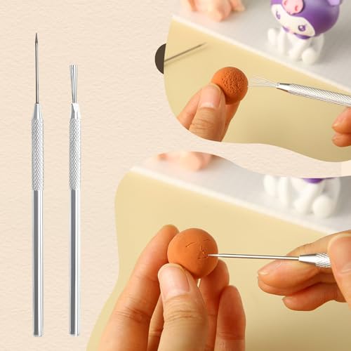 DIYOOHOMY Pottery Carving Tools, Clay Sculpting Tools with Pottery Ribs Needle Wire Cutter for Polymer Sculpting, Modeling, Shaping, Trimming, Cutting, Air Dry Clay, Ceramic DIY Crafts Supplies (11) - color: metal