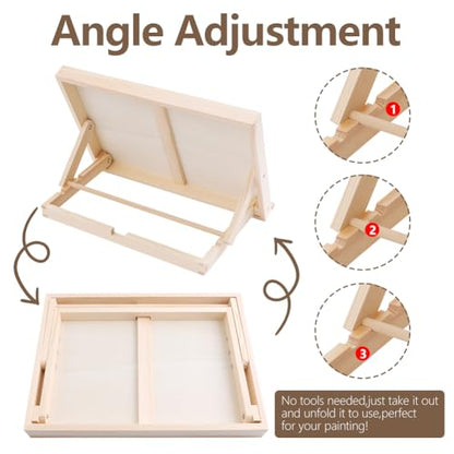 2 Pack Tabletop Easel for Painting, Adjustable Desktop Easel, 13 x 9 Inches | Portable Art Easel for Canvas Painting, iPad, Book Display, Artwork Holder