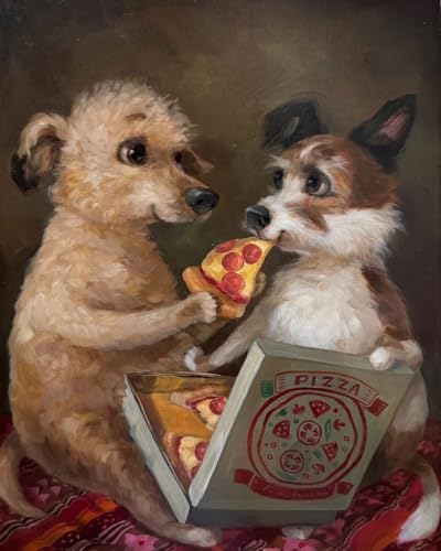 FunLynJoy Paint by Numbers for Adults Beginner, Funny Animals Paint by Numbers Funny Pet 16 x 20 Inch (Dog-02) - color: Dog-02