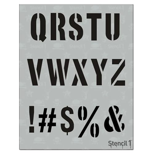Stencil1 Industrial Font Stencil 2" Alphabet Letters Painting Art Craft - style: 2" Letters