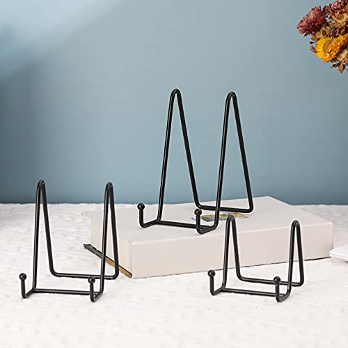 Plate Stands for Display - Iron Easel Stand Plate Holder Display Stand Picture Frame Stand for Pictures | Photo|Decorative Plate |Dish | Tabletop Art - 4.5 inch-Black(6 Pack) - size: 4.5“（6 pack）