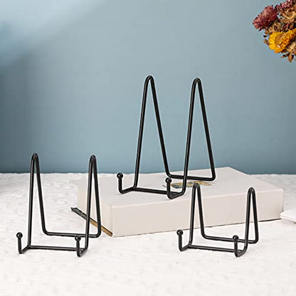 Plate Stands for Display - Iron Easel Stand Plate Holder Display Stand Picture Frame Stand for Pictures | Photo|Decorative Plate |Dish | Tabletop Art - 4.5 inch-Black(6 Pack) - size: 4.5“（6 pack）