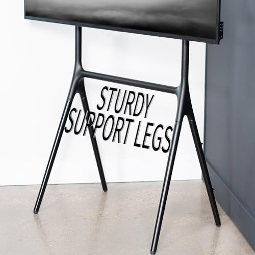 VIVO Black Easel TV Stand for 49 to 70 inch Screens, STAND-TV70AB | Articulating Artistic Studio Display Stand, Adjustable TV Mount with Swivel, 4 Leg Base, Max VESA 600x400, Holds 88 lbs - color: Black - Black, size: 49 to 70 in TVs