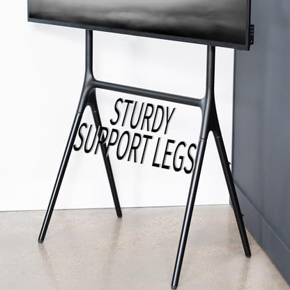 VIVO Black Easel TV Stand for 49 to 70 inch Screens, STAND-TV70AB | Articulating Artistic Studio Display Stand, Adjustable TV Mount with Swivel, 4 Leg Base, Max VESA 600x400, Holds 88 lbs - color: Black - Black, size: 49 to 70 in TVs