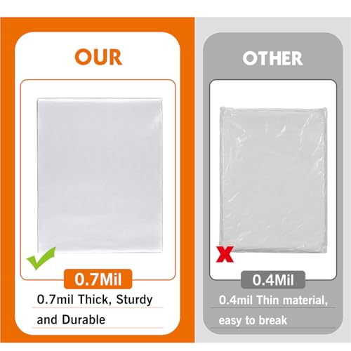 ROLLINGDOG 6 Pack Plastic Drop Cloths 12' x 9' | Clear Painting Tarp Waterproof Dust Cover 0.7mil Light Duty Disposable Plastic Sheeting for Floor Furniture Protection - color: 6 pc