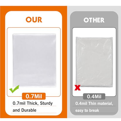 ROLLINGDOG 6 Pack Plastic Drop Cloths 12' x 9' | Clear Painting Tarp Waterproof Dust Cover 0.7mil Light Duty Disposable Plastic Sheeting for Floor Furniture Protection - color: 6 pc
