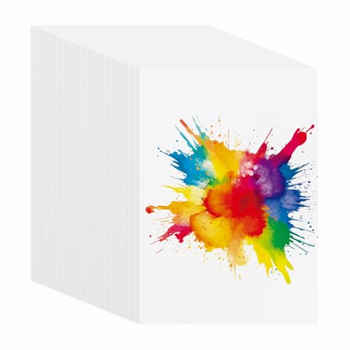 PATIKIL 80 Sheets Cotton Watercolor Paper 140lb/300 GSM Hot Press Water Coloring Paint Paper for Art Painting Watercolor Drawing Artist, 7.68x5.31 Inch - size: 7.68x5.31 Inch