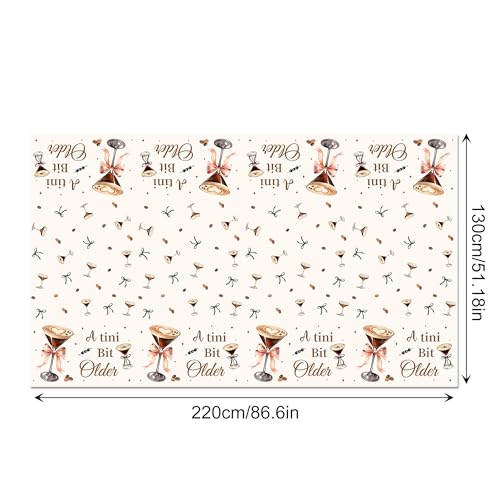 1Pc Martini Wine Glass Party Plastic Tablecloth 54 x 87 Inch Long Table Cover, Brown Martini Party Tablecover for Fruit Wine Theme Kids Baby Shower Birthday Dinner Picnic Kitchen Event - color: Brown Martini Wine Glass