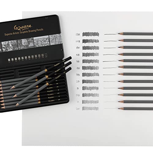 Creative Mark Cezanne Graphite Artist Drawing Pencil Set of 12 with 9x12 SoHo Urban Artist Sketchpad