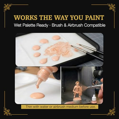 Ludus Bellum Miniature Paint Light Peach Color 18ml Dropper Bottle | Professional Acrylic Paint for Miniatures & Models, Provides Quality Acrylic Tones and Shades for Warhammer 40K D&D Figures - color: Light Peach