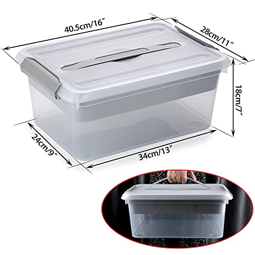 BTSKY Stack & Carry Box, Clear Plastic Storage Container Stackable Home Utility Box with Removable Tray Multi-Purpose Storage Bin for Organizing Stationery, Sewing, Art Craft Supplies(Grey) | Stackable Home Utility Box Multi-Purpose Storage Bin for Organi
