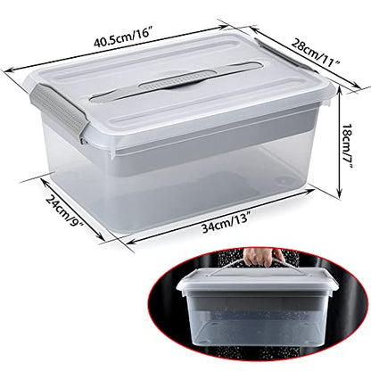 BTSKY Stack & Carry Box, Clear Plastic Storage Container Stackable Home Utility Box with Removable Tray Multi-Purpose Storage Bin for Organizing Stationery, Sewing, Art Craft Supplies(Grey) | Stackable Home Utility Box Multi-Purpose Storage Bin for Organi