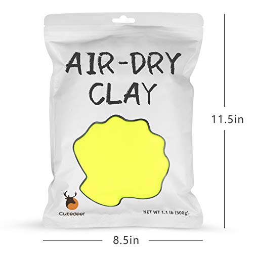 Cutedeer Yellow Air Dry Clay, 1.1lb Foam Modeling Clay, Soft Squishy Molding for Kids Adults, Arts & Crafts Project Slime Supplies(1.1lb - 1 Pack, Yellow) - color: Yellow, size: 1.1lb - 1 PACK