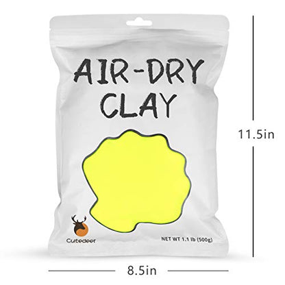 Cutedeer Yellow Air Dry Clay, 1.1lb Foam Modeling Clay, Soft Squishy Molding for Kids Adults, Arts & Crafts Project Slime Supplies(1.1lb - 1 Pack, Yellow) - color: Yellow, size: 1.1lb - 1 PACK