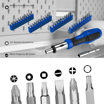 DEKOPRO Tool Set: 228 Piece Home Tool Kit, Household Basic Repair Tool Set Comes with Storage ToolBox, Socket Wrench Set for Car, Hand Tool Box Set for Home - Blue - color: Blue