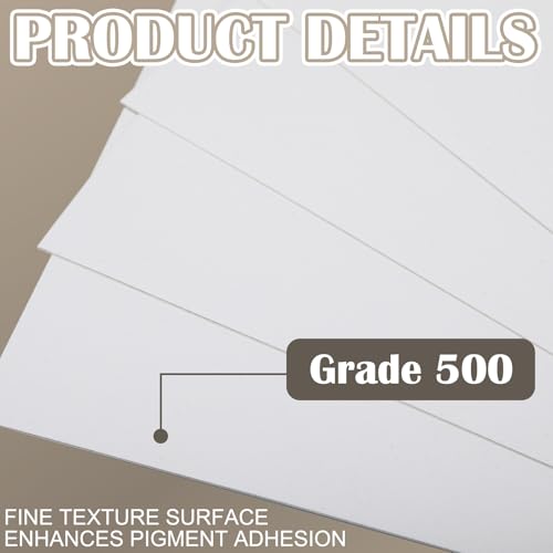 Fuyoooo 24 Sheet Sanded Pastel Paper for Artists 500 Grit Sanded Paper for Art Dry Painting Oil Pastel (9 x 12 Inch,White) - color: White