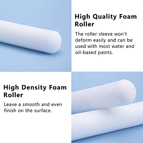 Mister Rui Foam Paint Roller, 36 Pack, 6 Inch High Density Foam Paint Roller Covers, Sponge Paint Rollers, Mini Rollers, Small Paint Rollers for Painting Walls, Cabinets, Doors - color: 36 Pcs 6" Foam Roller Cover