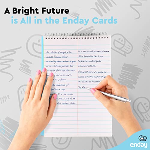 Enday Steno Pads Spiral 6 Pack, 6 x 9, 80 Sheets White Paper, Gregg Rule, Steno Notebook for writing, Assorted Colors, Pink, Purple, Green, Blue, Red, Grey - size: 6
