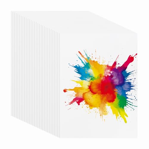PATIKIL 40 Sheets Cotton Watercolor Paper 140lb/300 GSM Hot Press Water Coloring Paint Paper for Art Painting Watercolor Drawing Artist, 10.63x7.68 Inch - size: 10.63x7.68 Inch