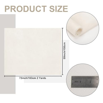 59" x 72"(2 Yards) White Mesh Fabric | Slightly Stretchy for Sewing Projects, Backpack Pocket and Straps, Netting Clothes and Shopping Bag - color: White
