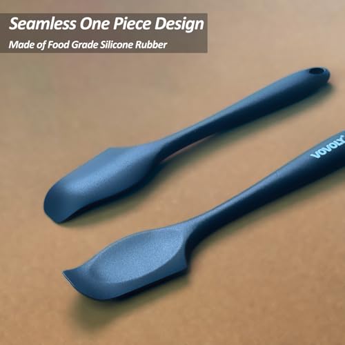 Mini Silicone Spatula, 8" Curved Small Spatula with Shallow Bowl, Black,4Pc | Seamless Jar Scraper for Cooking Baking, Wet Pet Food Spoon Spatula, Rubber Jar Scraper, BPA-Free,Dishwasher Safe - color: Black