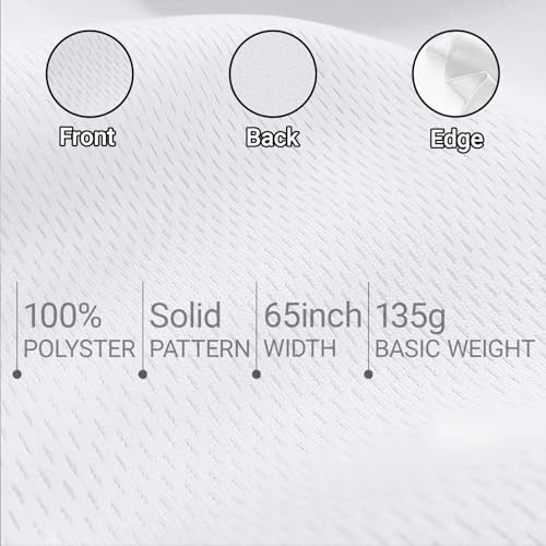 Bird Eye Mesh Jersey Fabric 5 Yards 65 Inch Wide White - color: White, size: 65'' x5 yard