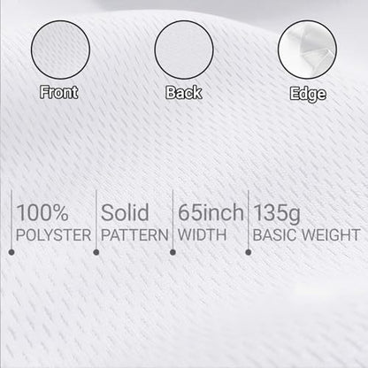 Bird Eye Mesh Jersey Fabric 5 Yards 65 Inch Wide White - color: White, size: 65'' x5 yard