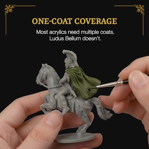 Ludus Bellum Miniature Paint Olive Green Color 18ml Dropper Bottle | Professional Acrylic Paint for Miniatures & Models, Provides Quality Acrylic Tones and Shades for Warhammer 40K D&D Figures - color: Olive Green