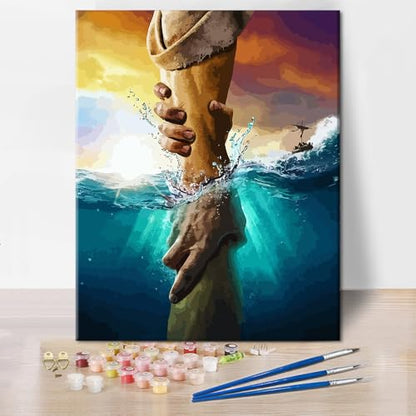 Christian Jesus Acrylic Paint by Numbers Kit for Adults