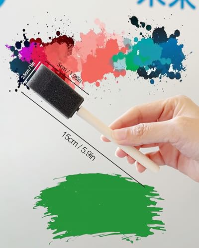 WAFJAMF 10 Pack Poly Foam Paint Brushes 1 Inch Sponge Painting Set Black - size: 10 Pcs